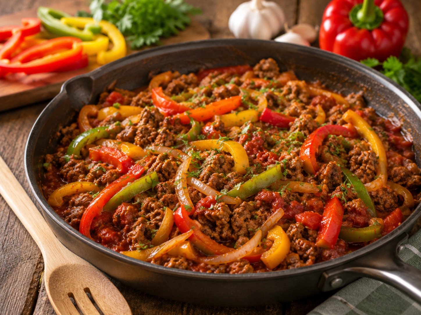 Beef and Peppers Skillet Dinner